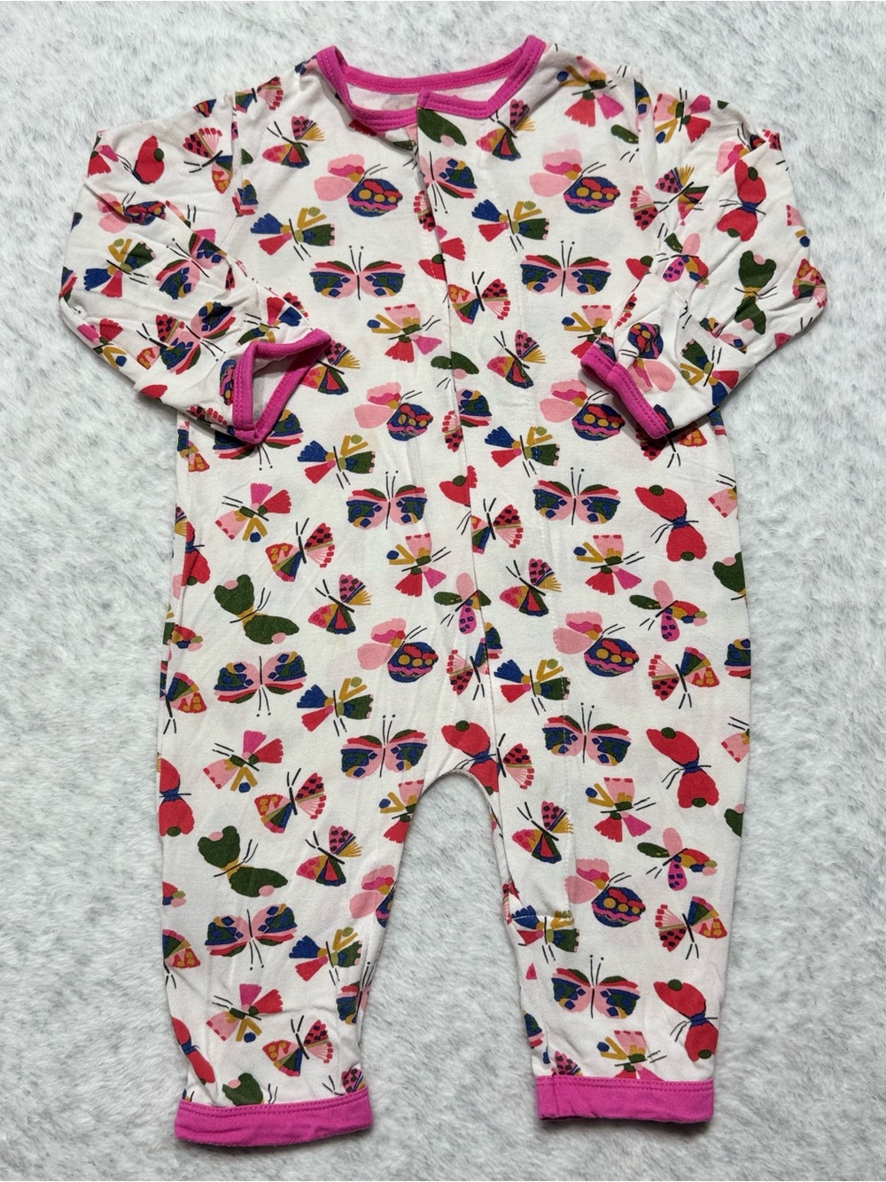 Magnetic Me Butterfly Footless Sleeper 0-3M Baby Girl Modal Colorful Pink